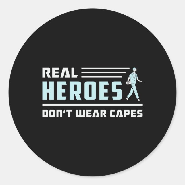 Real Heroes Paramedic Ambulance EMS EMT Funny Classic Round Sticker (Front)