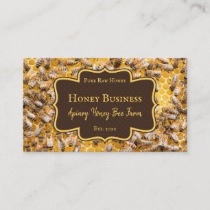 Real Honeycomb Photo Pure Raw Honey Apiary Est Business Card
