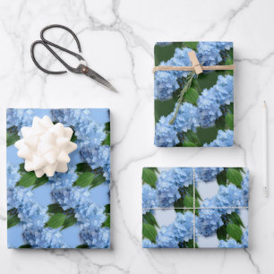 Real Hydrangea Flowers Wrapping Paper Sheet