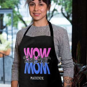 Real Legit Wow Mom Print (Pink & Blue) Apron