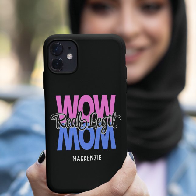 Real Legit Wow Mom Print (rose et bleu) Coque (Créateur téléchargé)