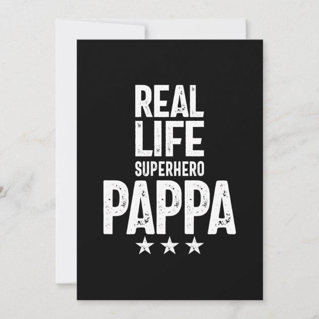 Real Life Superhero Pappa | Father Gift Thank You Card (Front)
