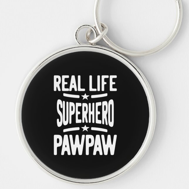 Real Life Superhero Pawpaw | Father Grandpa Keychain (Front)