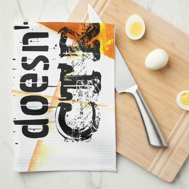 Real life there is no undo, nerd version - orange  kitchen towel (Quarter Fold)