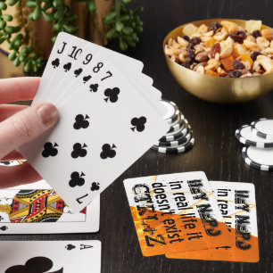 Real life there is no undo, nerd version - orange  playing cards