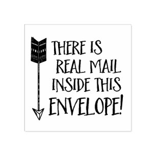Real Mail Inside Envelope Art Rubber Stamp
