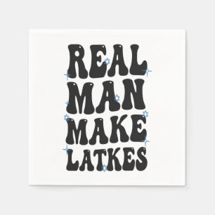 Real Man Make Latkes Funny Groovy Hanukkah Napkin
