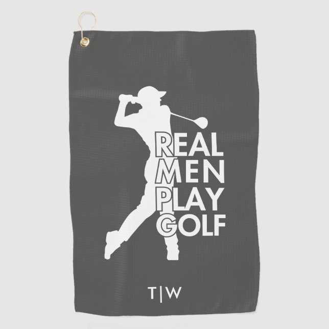 Real Man Play Golf Funny Golf Theme Towel (Front)