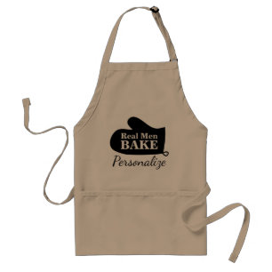 Real Men Bake funny baking oven mitt glove kitchen Standard Apron