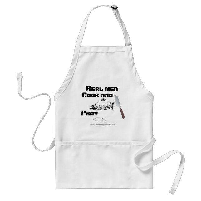 Real Men Cook and Pray Christian Standard Apron (Front)