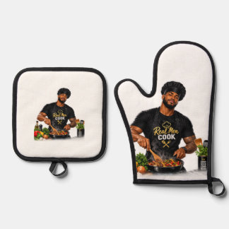 Real Men Cook Oven Mitt & Pot Holder Set