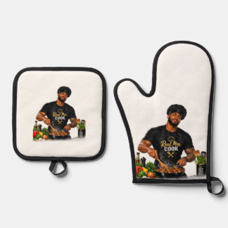 Real Men Cook Oven Mitt & Pot Holder Set
