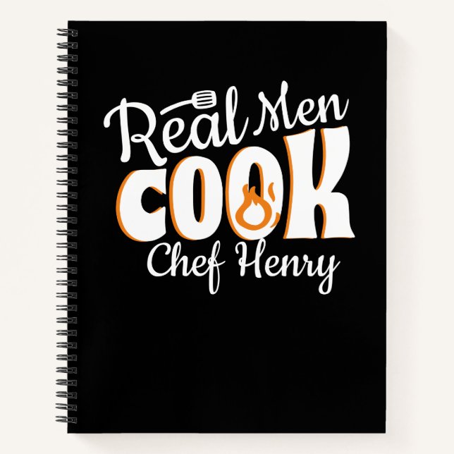 Real Men Cook recipes Notebook (Front)