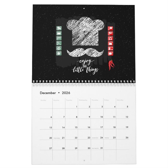 Real Men Cook with quotes Calendar (Dec 2026)
