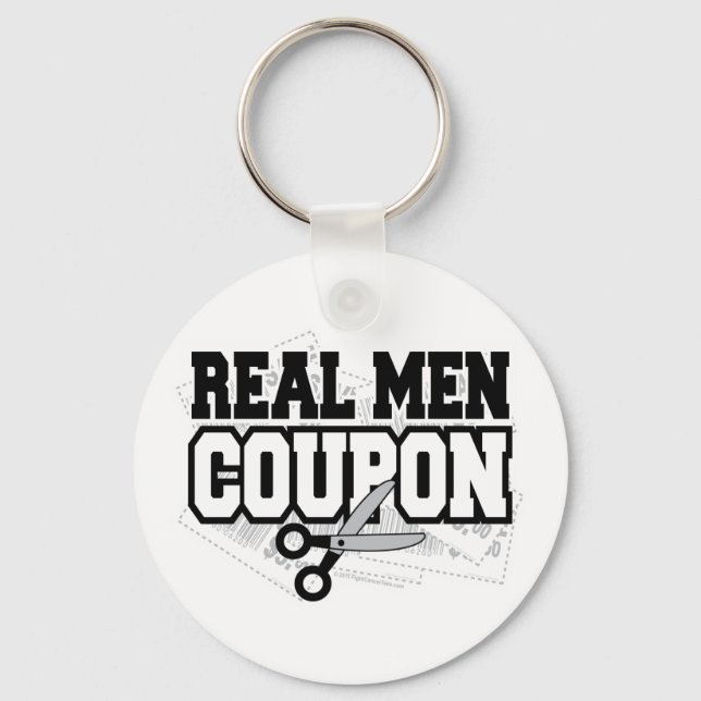 Real Men Coupon Keychain (Front)