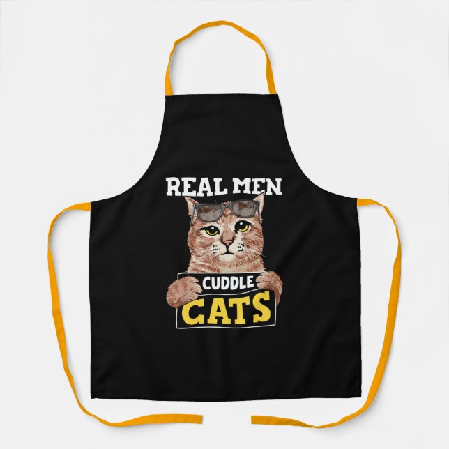 Real Men Cuddle Cats Apron (Front)