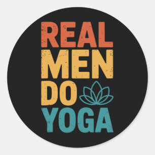 Real Men Do Yoga Classic Round Sticker