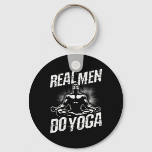 Real Men Do Yoga Funny Yoga Pose Keychain