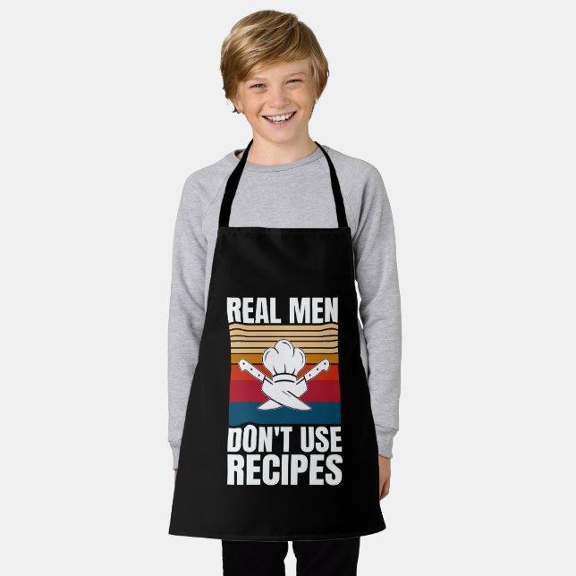 Real Men Don't Use Recipes - Funny Cooking Apron (Worn)