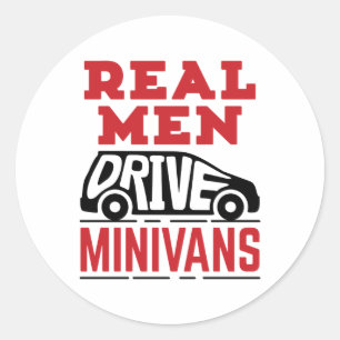 Real Men Drive Minivans Classic Round Sticker