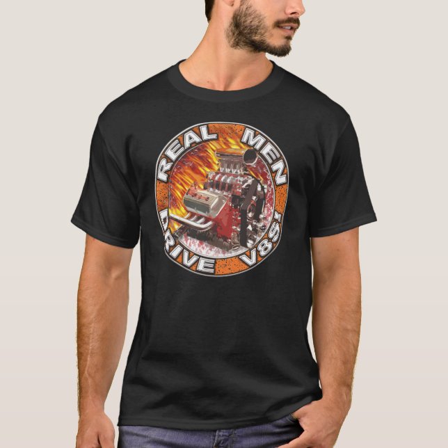 Real Men Drive V8's Dark Shirt (Front)