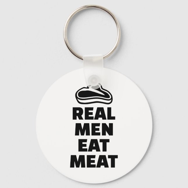 Real men eat meat keychain (Front)