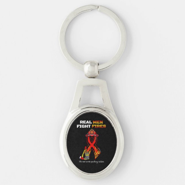 REAL MEN FIGHT FIRES KEYCHAIN (Front)