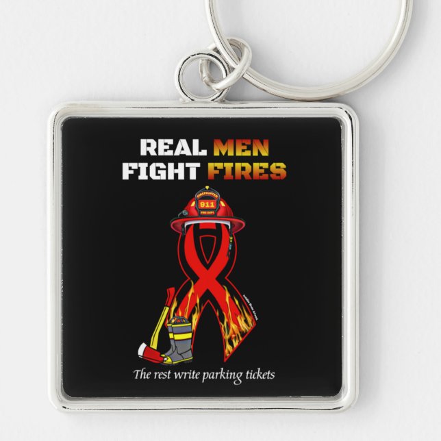 REAL MEN FIGHT FIRES KEYCHAIN (Front)