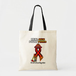 REAL MEN FIGHT FIRES TOTE BAG