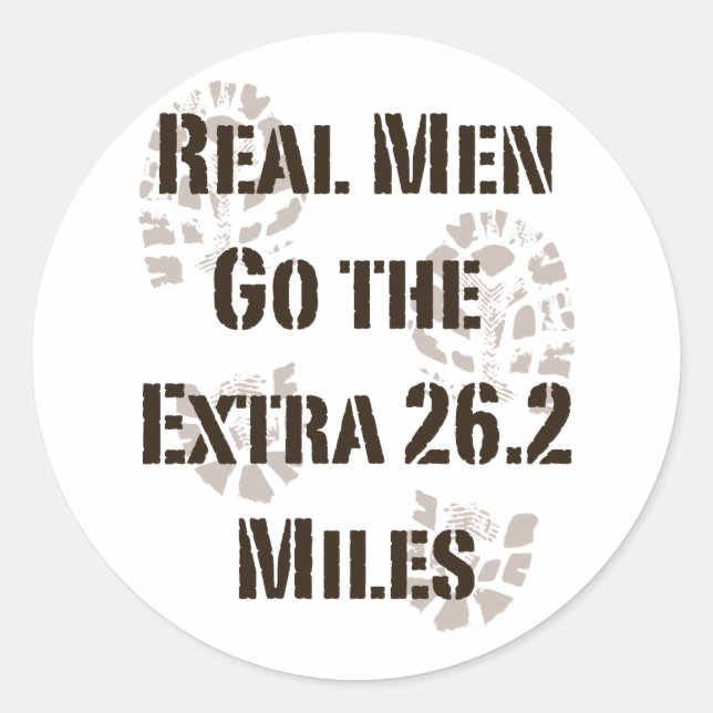 Real Men Go The Extra 26.2 Miles Sticker (Front)