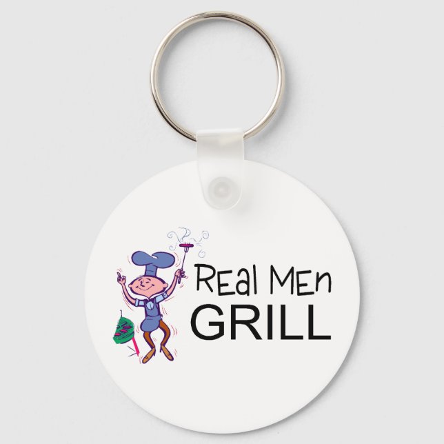 Real Men Grill Keychain (Front)