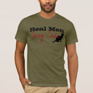 Real Men Hug Cats Kitty Love Funny Animal Lover T-Shirt