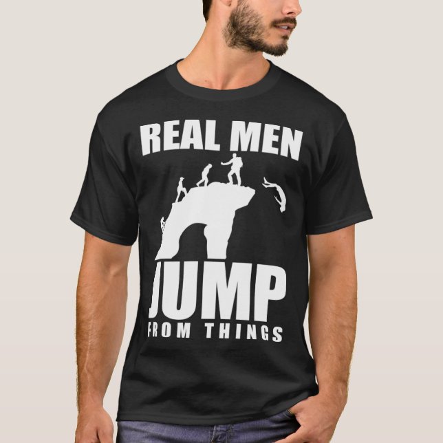 Real Men Jump From Things Cliff Jumping Pullover H (Front)