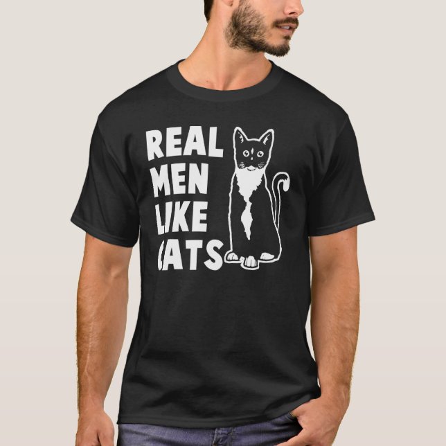 Real Men Like Cats T-Shirt (Front)
