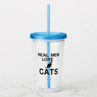 REAL MEN LOVE CATS ACRYLIC TUMBLER