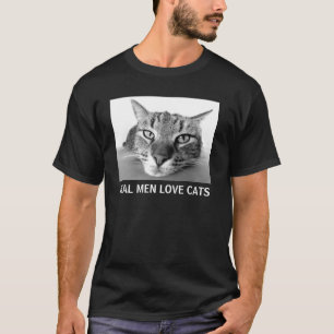 Real Men Love Cats, Black T-shirt