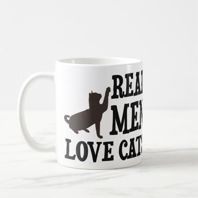 Real Men Love Cats Coffee Mug (Left)