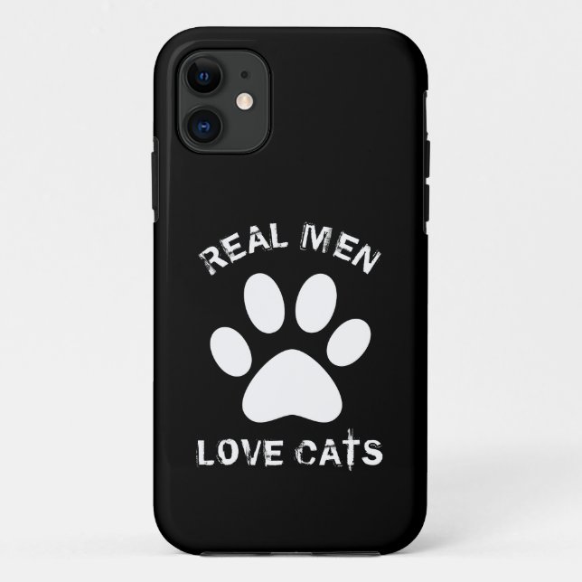 Real Men Love Cats Custom Text Personalized Case-Mate iPhone Case (Back)