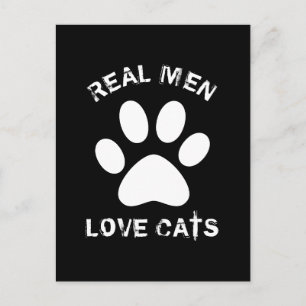 Real Men Love Cats Custom Text Personalized Postcard
