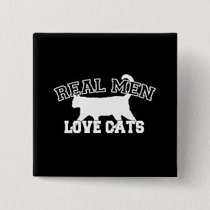 Real Men Love Cats Decor 2 Inch Square Button