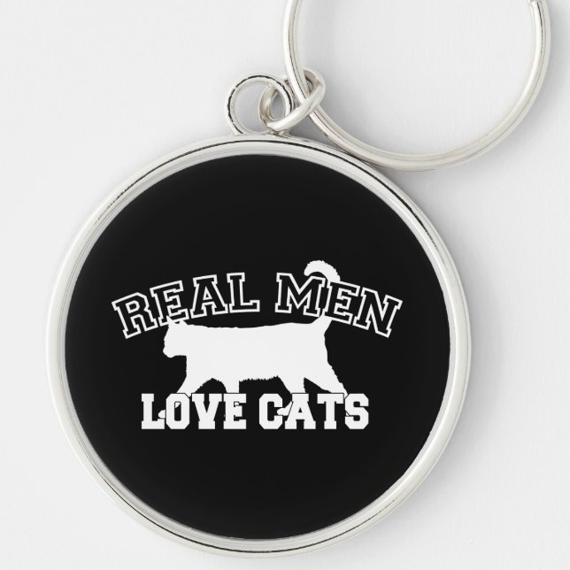 Real Men Love Cats Decor Keychain (Front)