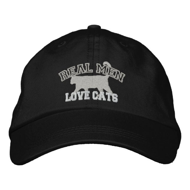Real Men Love Cats Embroidered Hat (Front)
