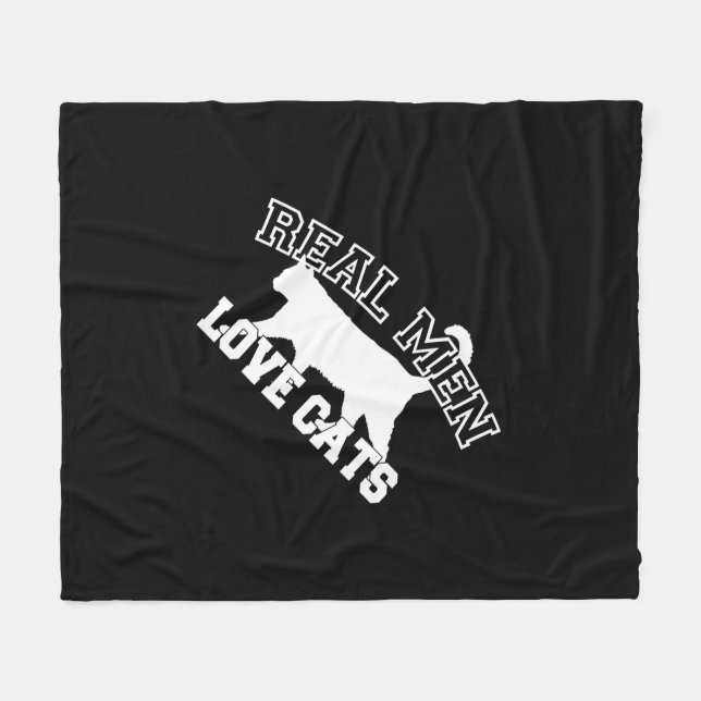 Real Men Love Cats Fleece Blanket (Front (Horizontal))