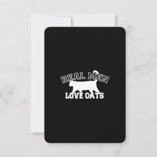 Real Men Love Cats Graphic Design on Black Decor