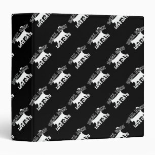 Real Men Love Cats Graphic Design on Black Decor Binder