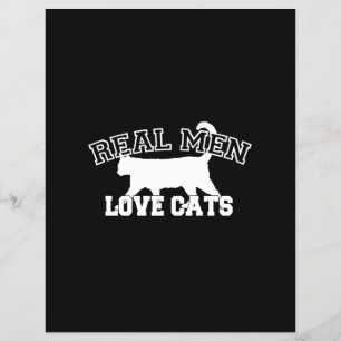 Real Men Love Cats Graphic Design on Black Decor Flyer