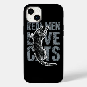 Real Men Love Cats in Grunge Style Black Case-Mate iPhone 14 Plus Case
