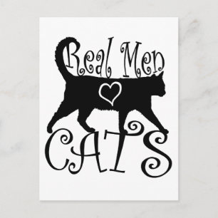 Real Men Love Cats in Stylish Design Postcard