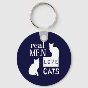 Real Men Love Cats Keychain