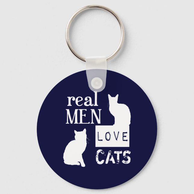 Real Men Love Cats Keychain (Front)